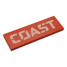 LEGO Tile 2 x 6 with White 'COAST' Pattern