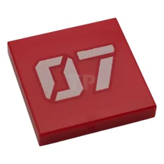 LEGO Tile 2 x 2 with White Number 07 Stencil Pattern