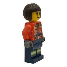 LEGO Coast Guard City - Female, Reddish Orange Jacket with Pockets…