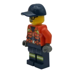 LEGO Coast Guard City - Male, Reddish Orange Jacket with Pockets…