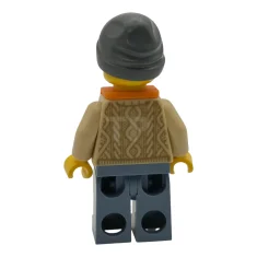 LEGO Man - Tan Knit Cable Sweater, Orange Life Jacket, Sand…