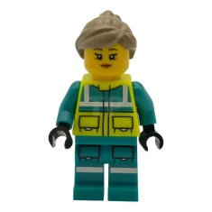 LEGO Paramedic - Female, Dark Turquoise and Neon Yellow Safety Vest,…