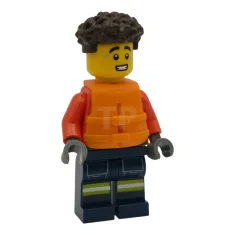 LEGO Coast Guard City - Male, Reddish Orange Jacket with Pockets…