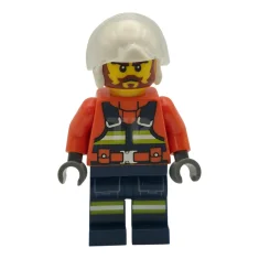 LEGO Coast Guard City Helicopter Pilot - Male, Reddish Orange Jacket…