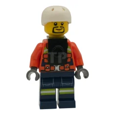 LEGO Coast Guard City - Male, Reddish Orange Jacket with Pockets…