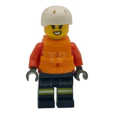LEGO Coast Guard City - Female, Reddish Orange Jacket with Pockets…
