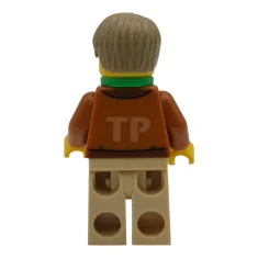 LEGO Plane Passenger - Male, Dark Orange Jacket, Tan Legs, Bright…