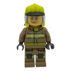 LEGO Fire - Female, Dark Tan Jacket and Legs with Reflective…