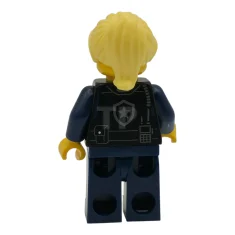 LEGO Airport Security Guard - Female, Black Safety Vest with Silver…
