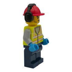 LEGO Airport Worker - Male, Neon Yellow Safety Vest with Reflective…