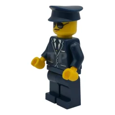 LEGO Passenger Plane Pilot - Male, Dark Blue Suit with Tie…