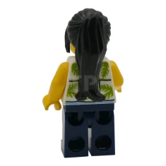 LEGO Plane Passenger - Female, White Sleeveless Top with Lime Palm…
