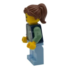 LEGO Delivery Worker - Female, Dark Blue Bodywarmer over Sand Green…