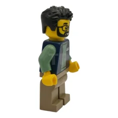 LEGO Delivery Worker - Male, Dark Blue Bodywarmer over Sand Green…