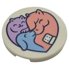 LEGO Tile, Round 3 x 3 with Heart Shaped Vet Logo,…