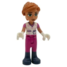 LEGO Friends Valeria - White Shirt with Hearts and Bones, Magenta…