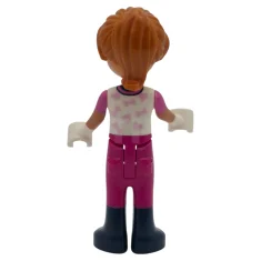 LEGO Friends Valeria - White Shirt with Hearts and Bones, Magenta…