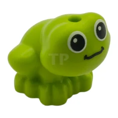 LEGO Frog, Friends Style, Sitting with Black and White Eyes and…