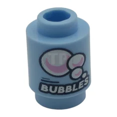 LEGO Brick, Round 1 x 1 with White 'BUBBLES' and Bright…