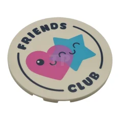 LEGO Tile, Round 6 x 6 with Dark Blue 'FRIENDS CLUB',…