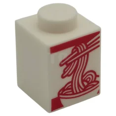 LEGO Stein 1 x 1 mit roten Essstäbchen und Nudeln im…