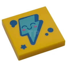 LEGO Tile 2 x 2 with Medium Azure Lightning Bolt with…