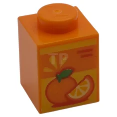 LEGO Stein 1 x 1 mit Riegel, roten Linien, Fruchtscheibe und…