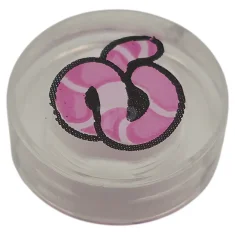 LEGO Tile, Round 1 x 1 with Bright Pink and Dark…