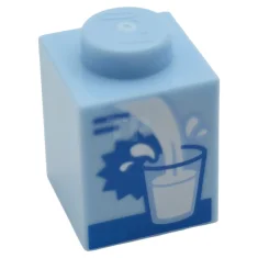 LEGO Stein 1 x 1 mit blauem Glasumriss, Linien und Sternanhänger,…