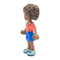 LEGO Friends Aliya - Chaleco jersey coral, Falda azul, Zapatos azul…