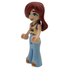 LEGO Friends Paisley - Hellgelbes und mittellavendelfarbenes Tank-Top, hellblaue Hosenglocke, orangefarbene…