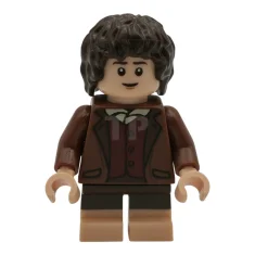 LEGO Frodo Bolsón - Chaqueta Marrón Rojizo, Pies Turrón Claro