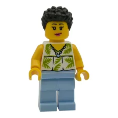 LEGO Touriste - Femme, haut blanc sans manches avec des feuilles…