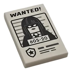 LEGO Tile 2 x 3 with Black 'WANTED!' and Minifigure with…