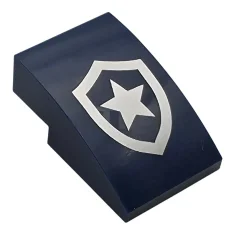 LEGO Dakpan, gebogen 3 x 2 met zilveren Police Star Badge…