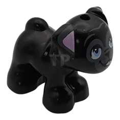 LEGO Dog, Friends Style, Pug, Standing with Dark Bluish Gray Muzzle…