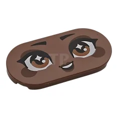 LEGO Tile, Round 2 x 4 Oval with Face, Black Eyebrows…