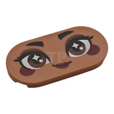 LEGO Tile, Round 2 x 4 Oval with Face, Black Eyebrows…