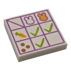 LEGO Tile 2 x 2 with Check Boxes, Medium Lavender Grid,…