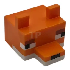 LEGO Verpixelter Kreaturenkopf mit geformtem weißem Untergesicht und Augen und gedruckten…
