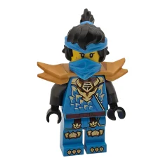 LEGO Nya - Dragons Rising, Tunika mit Drachenkopf, Haare, breiter Perlengold-Schulterpanzer