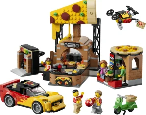 LEGO Pizzacentrale met voertuigen