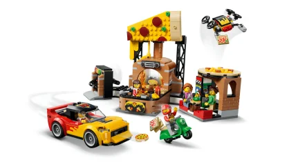 LEGO Pizzacentrale met voertuigen