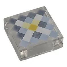 LEGO Fliese 1 x 1 mit gepixelten hellblauen, sandblauen, weißen und…