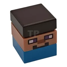 LEGO Micromob Steve - Court, cheveux brun foncé, jambes azur foncé