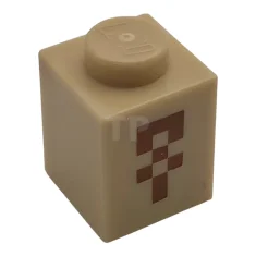 LEGO Steen 1 x 1 met gepixeleerd donker oranje vierkantjes en…