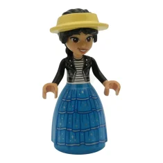 LEGO Friends Liann - Chaqueta de cuero negro, falda azul oscuro…