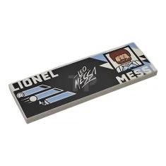 LEGO Piastrelle 2 x 6 con la scritta "LIONEL MESSI" in…