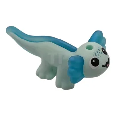 LEGO Salamander, Friends-stijl, axolotl met gegoten satijnachtige, doorschijnend lichtblauwe vinnen en…