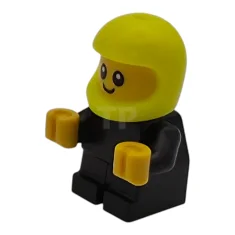 LEGO Driver Junior - Black Body, Neon Yellow Helmet (Firefighter)